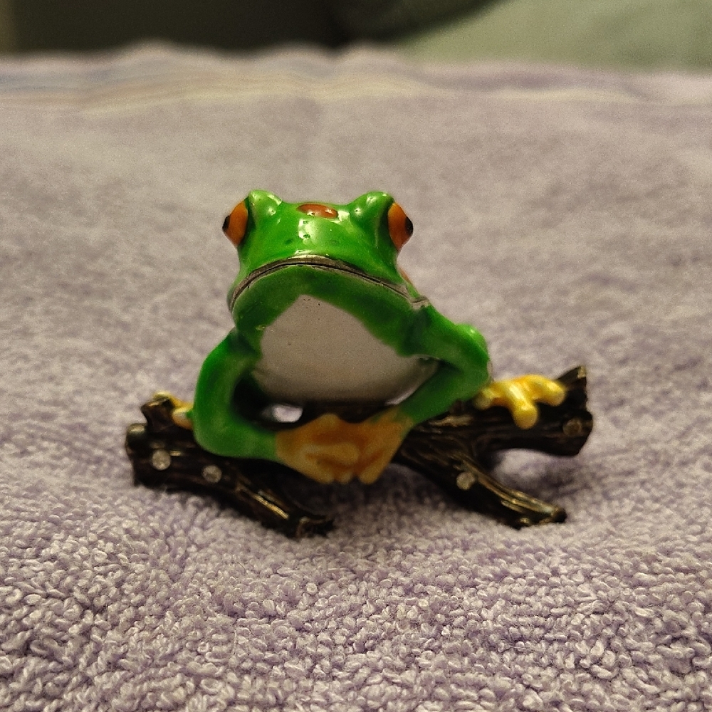 Green and Orange Frog Figurine